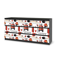 Möbelfolie Firefighter - IKEA Malm Kommode 6 Schubladen (breit) - schwarz