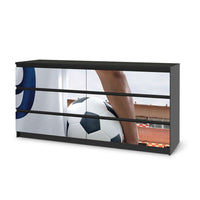 Möbelfolie Footballmania - IKEA Malm Kommode 6 Schubladen (breit) - schwarz