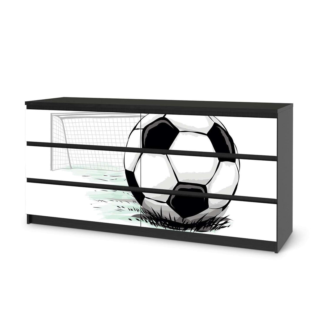 Möbelfolie Freistoss - IKEA Malm Kommode 6 Schubladen (breit) - schwarz
