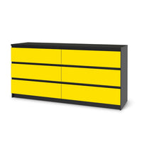 Möbelfolie Gelb Dark - IKEA Malm Kommode 6 Schubladen (breit) - schwarz