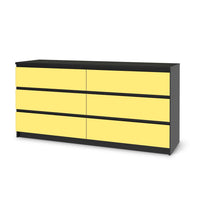 Möbelfolie Gelb Light - IKEA Malm Kommode 6 Schubladen (breit) - schwarz