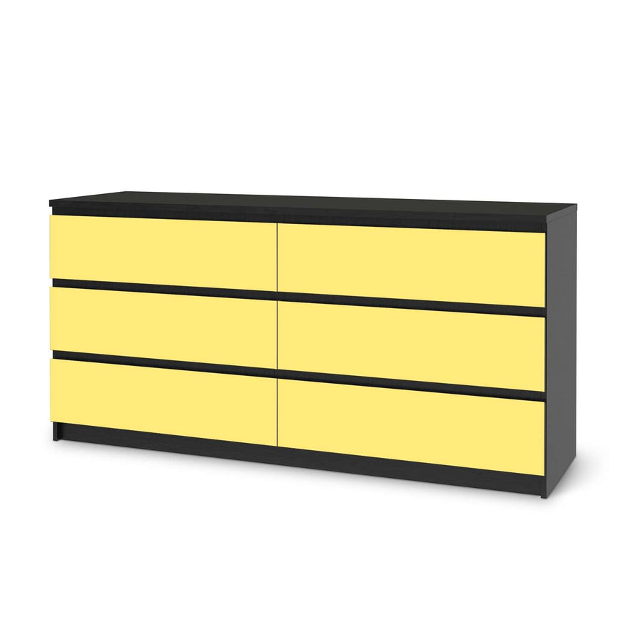 Möbelfolie Gelb Light - IKEA Malm Kommode 6 Schubladen (breit) - schwarz