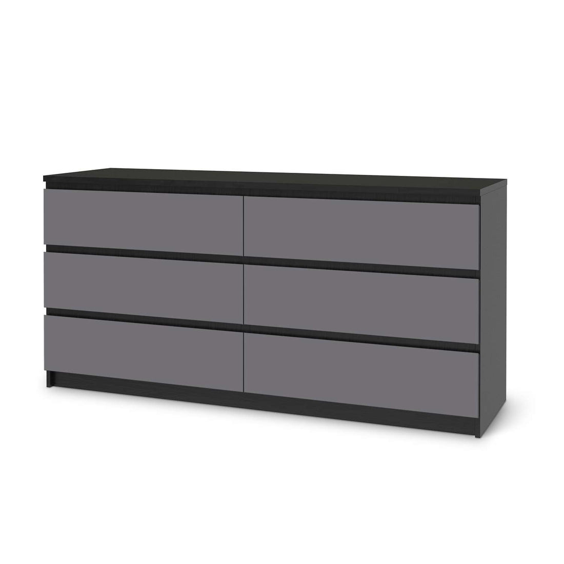 Möbelfolie Grau Light - IKEA Malm Kommode 6 Schubladen (breit) - schwarz