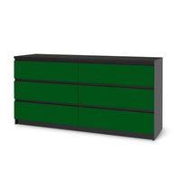 Möbelfolie Grün Dark - IKEA Malm Kommode 6 Schubladen (breit) - schwarz