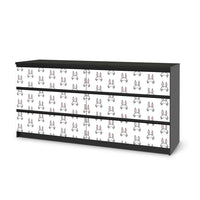 Möbelfolie Hoppel - IKEA Malm Kommode 6 Schubladen (breit) - schwarz
