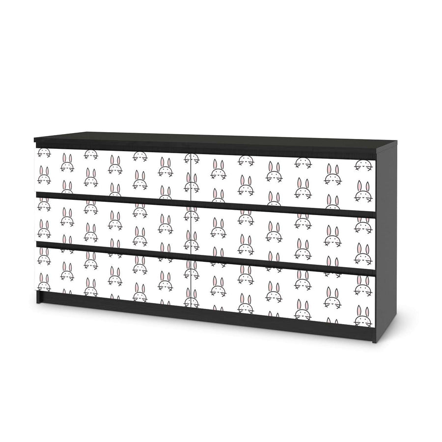 Möbelfolie Hoppel - IKEA Malm Kommode 6 Schubladen (breit) - schwarz