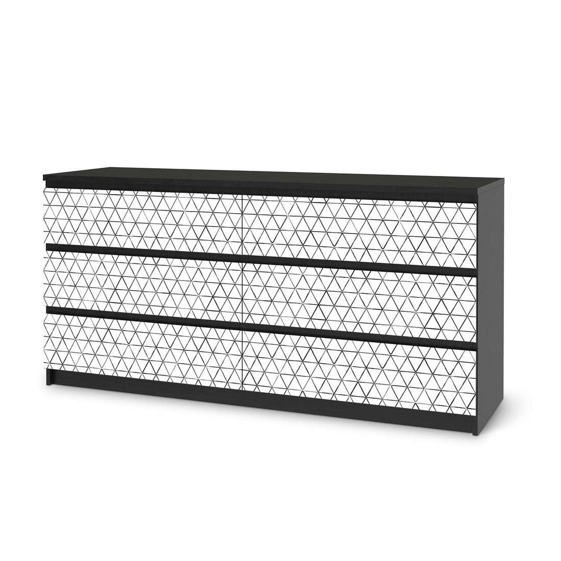 Möbelfolie Mediana - IKEA Malm Kommode 6 Schubladen (breit) - schwarz