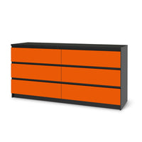 Möbelfolie Orange Dark - IKEA Malm Kommode 6 Schubladen (breit) - schwarz