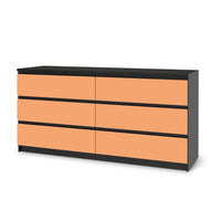 Möbelfolie Orange Light - IKEA Malm Kommode 6 Schubladen (breit) - schwarz