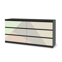 Möbelfolie Pastell Geometrik - IKEA Malm Kommode 6 Schubladen (breit) - schwarz