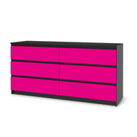 Möbelfolie Pink Dark - IKEA Malm Kommode 6 Schubladen (breit) - schwarz