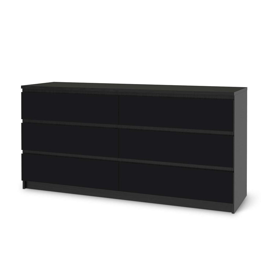 Möbelfolie Schwarz - IKEA Malm Kommode 6 Schubladen (breit) - schwarz