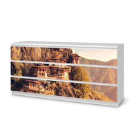 Möbelfolie Bhutans Paradise - IKEA Malm Kommode 6 Schubladen (breit)  - weiss