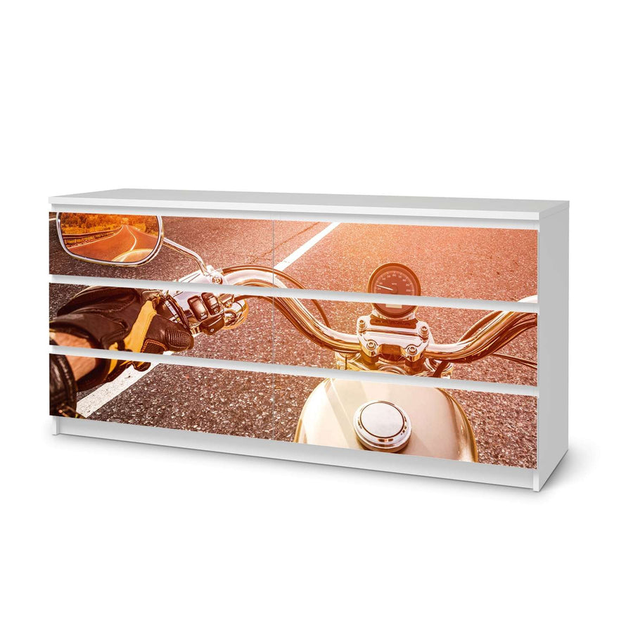 Möbelfolie Easy Rider - IKEA Malm Kommode 6 Schubladen (breit)  - weiss