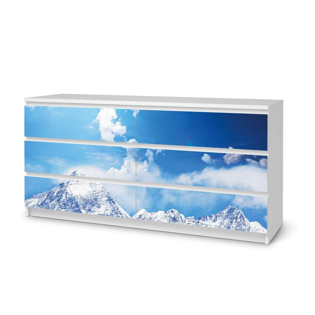 Möbelfolie Everest - IKEA Malm Kommode 6 Schubladen (breit)  - weiss