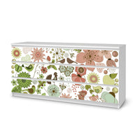 Möbelfolie Flower Pattern - IKEA Malm Kommode 6 Schubladen (breit)  - weiss