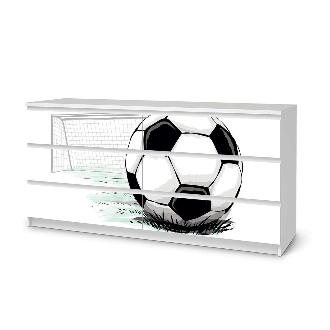 Möbelfolie Freistoss - IKEA Malm Kommode 6 Schubladen (breit)  - weiss