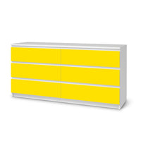 Möbelfolie Gelb Dark - IKEA Malm Kommode 6 Schubladen (breit)  - weiss