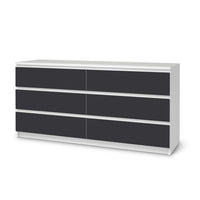 Möbelfolie Grau Dark - IKEA Malm Kommode 6 Schubladen (breit)  - weiss