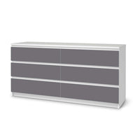 Möbelfolie Grau Light - IKEA Malm Kommode 6 Schubladen (breit)  - weiss