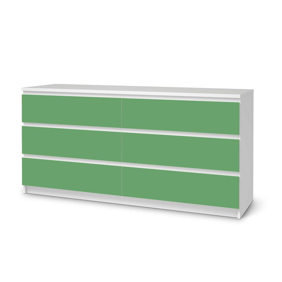 Möbelfolie Grün Light - IKEA Malm Kommode 6 Schubladen (breit)  - weiss