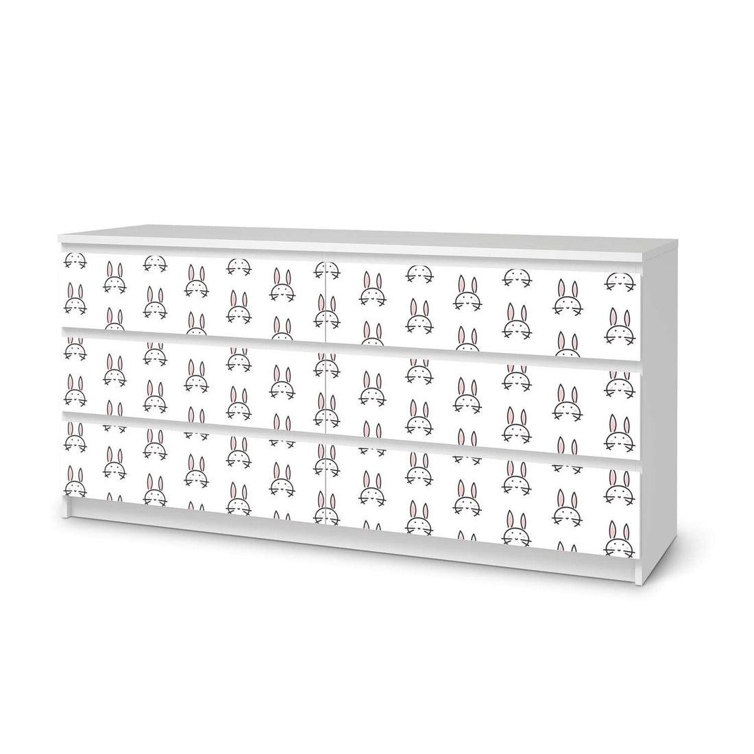 Möbelfolie Hoppel - IKEA Malm Kommode 6 Schubladen (breit)  - weiss