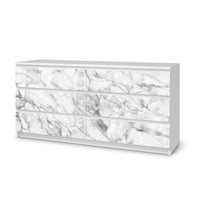 Möbelfolie Marmor weiß - IKEA Malm Kommode 6 Schubladen (breit)  - weiss