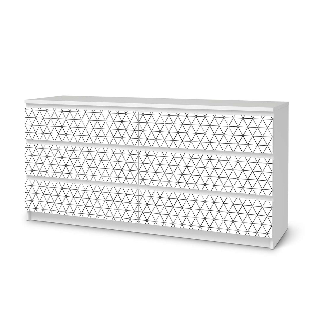 Möbelfolie Mediana - IKEA Malm Kommode 6 Schubladen (breit)  - weiss