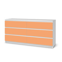 Möbelfolie Orange Light - IKEA Malm Kommode 6 Schubladen (breit)  - weiss
