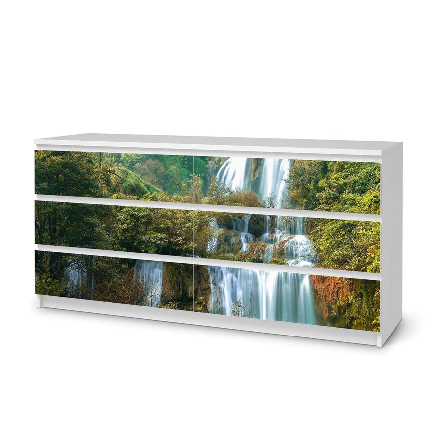 Möbelfolie Rainforest - IKEA Malm Kommode 6 Schubladen (breit)  - weiss