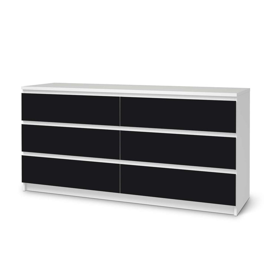 Möbelfolie Schwarz - IKEA Malm Kommode 6 Schubladen (breit)  - weiss