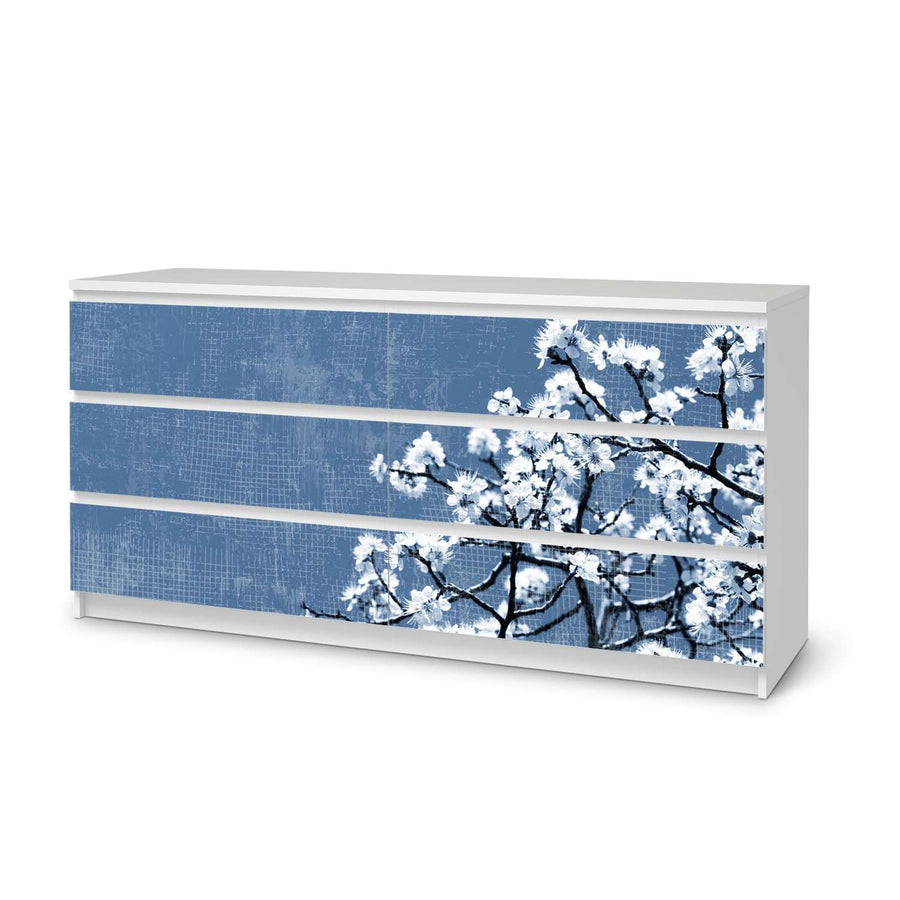 Möbelfolie Spring Tree - IKEA Malm Kommode 6 Schubladen (breit)  - weiss