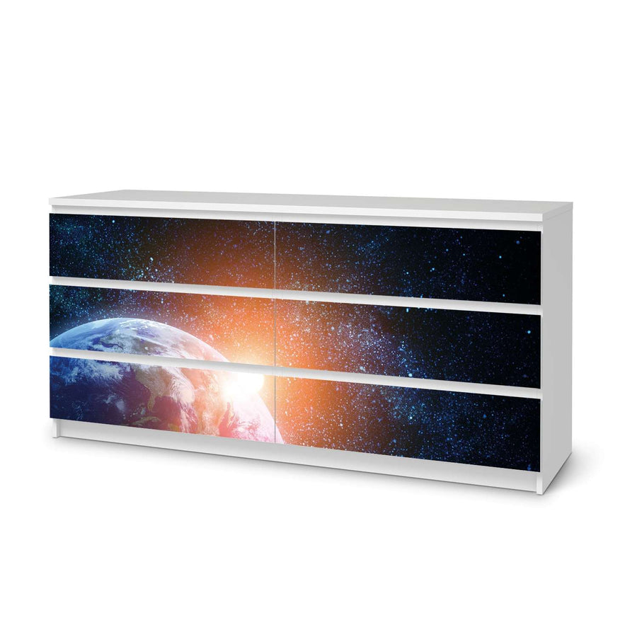 Möbelfolie Sunrise - IKEA Malm Kommode 6 Schubladen (breit)  - weiss