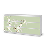 Möbelfolie White Blossoms - IKEA Malm Kommode 6 Schubladen (breit)  - weiss