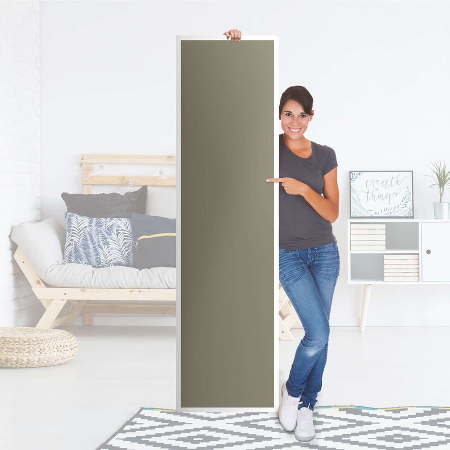 Möbelfolie Braungrau Light - IKEA Pax Schrank 201 cm Höhe - 1 Tür - Folie