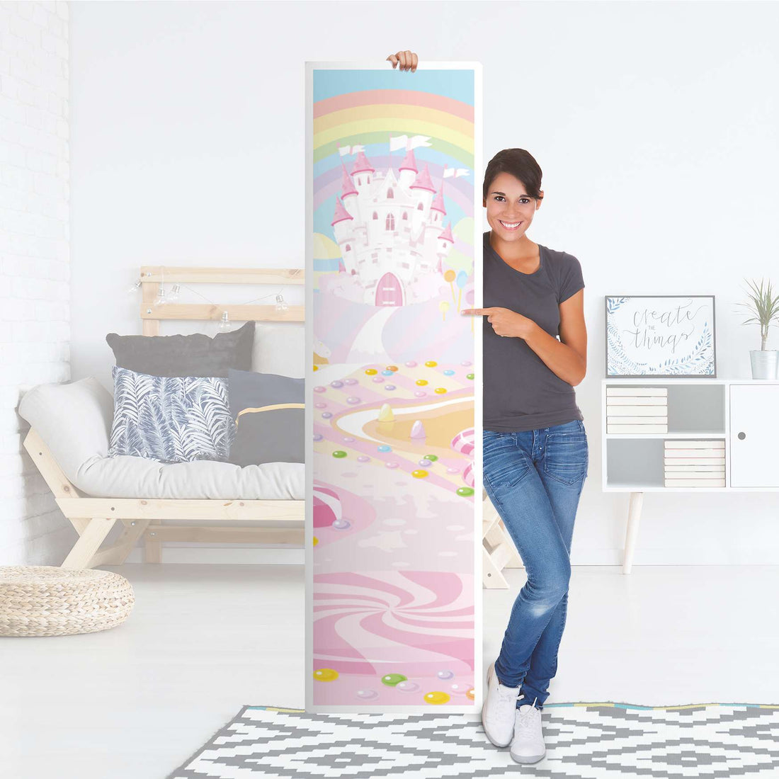Möbelfolie Candyland - IKEA Pax Schrank 201 cm Höhe - 1 Tür - Folie