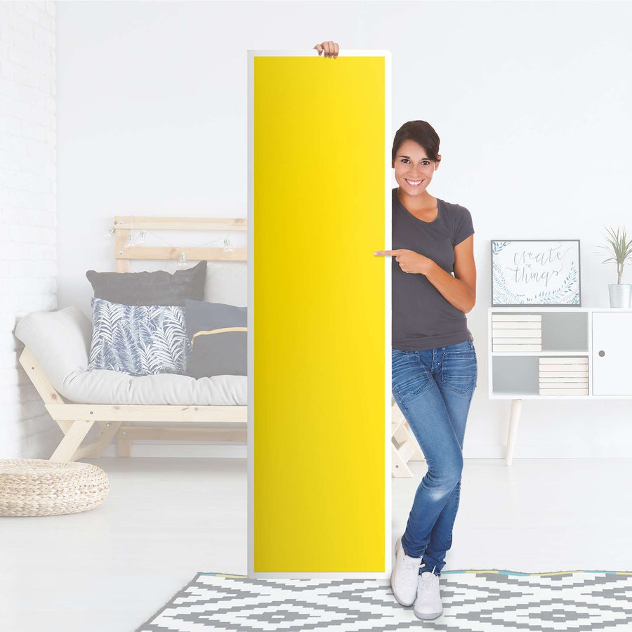 Möbelfolie Gelb Dark - IKEA Pax Schrank 201 cm Höhe - 1 Tür - Folie