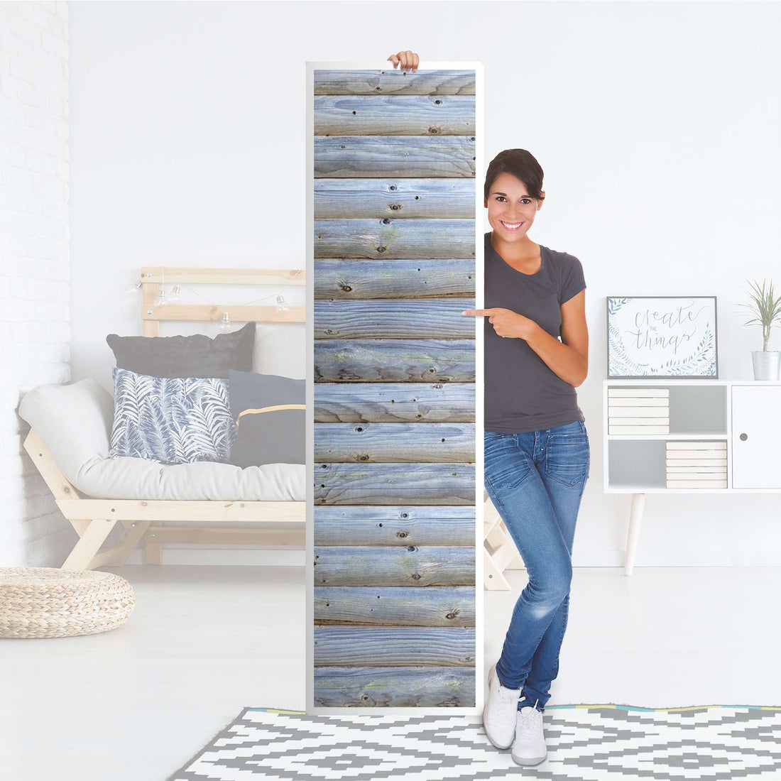 Möbelfolie Greyhound - IKEA Pax Schrank 201 cm Höhe - 1 Tür - Folie