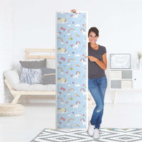 Möbelfolie Rainbow Unicorn - IKEA Pax Schrank 201 cm Höhe - 1 Tür - Folie