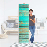 Möbelfolie Wooden Aqua - IKEA Pax Schrank 201 cm Höhe - 1 Tür - Folie