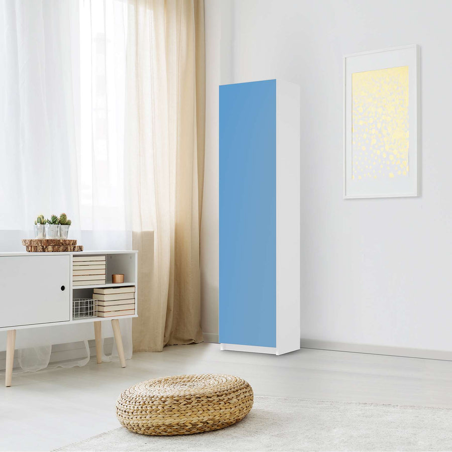 Möbelfolie Blau Light - IKEA Pax Schrank 201 cm Höhe - 1 Tür - Schlafzimmer
