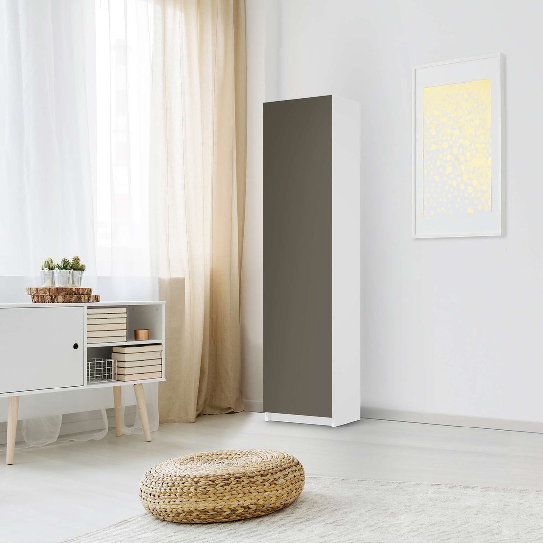 Möbelfolie Braungrau Dark - IKEA Pax Schrank 201 cm Höhe - 1 Tür - Schlafzimmer