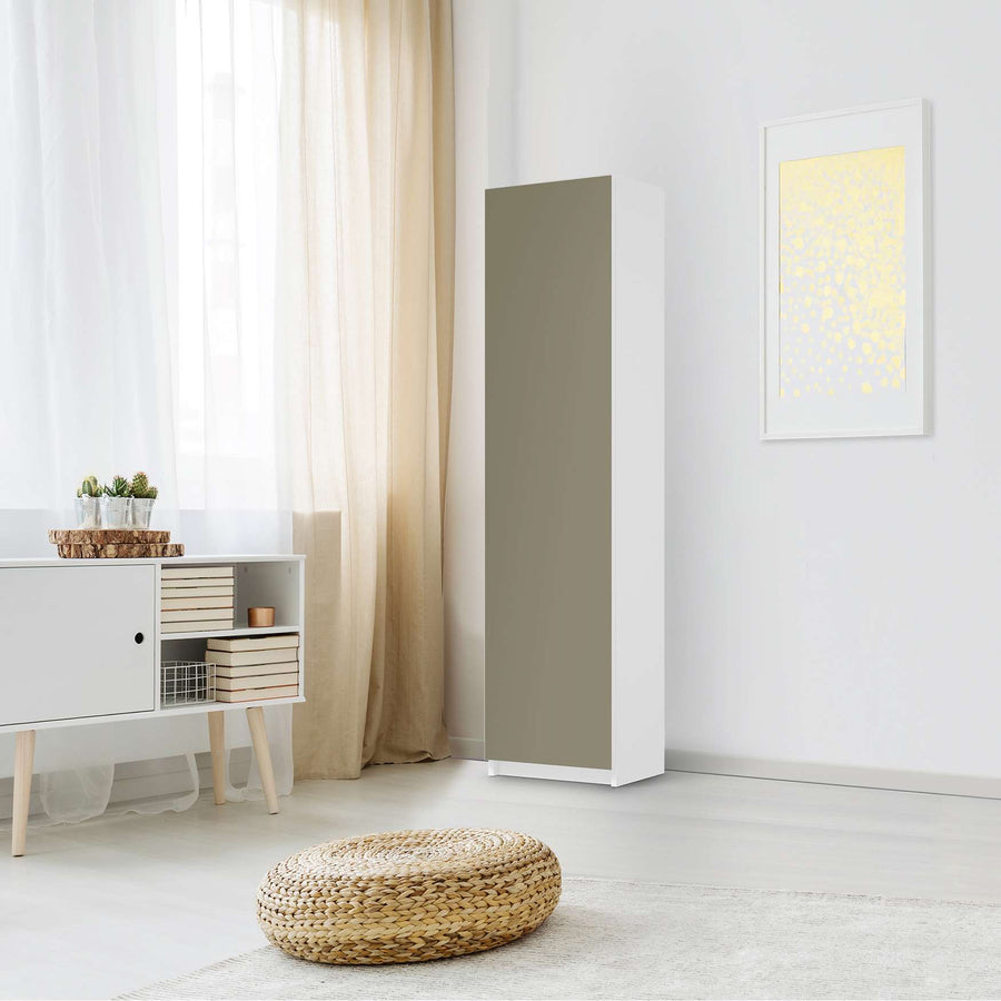 Möbelfolie Braungrau Light - IKEA Pax Schrank 201 cm Höhe - 1 Tür - Schlafzimmer