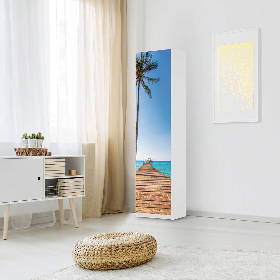 Möbelfolie Caribbean - IKEA Pax Schrank 201 cm Höhe - 1 Tür - Schlafzimmer