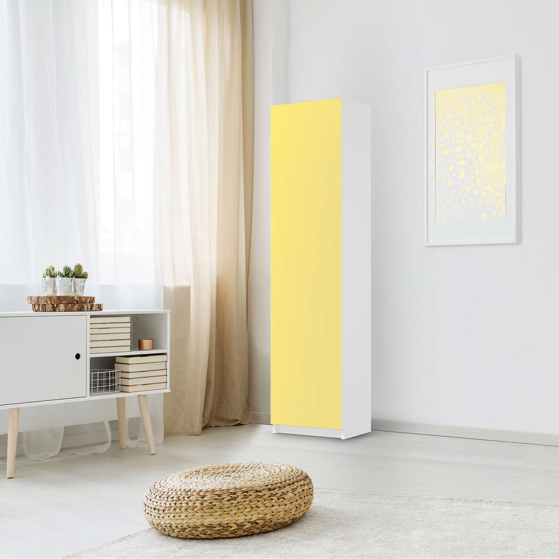 Möbelfolie Gelb Light - IKEA Pax Schrank 201 cm Höhe - 1 Tür - Schlafzimmer