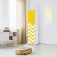 Möbelfolie Gelbe Zacken - IKEA Pax Schrank 201 cm Höhe - 1 Tür - Schlafzimmer