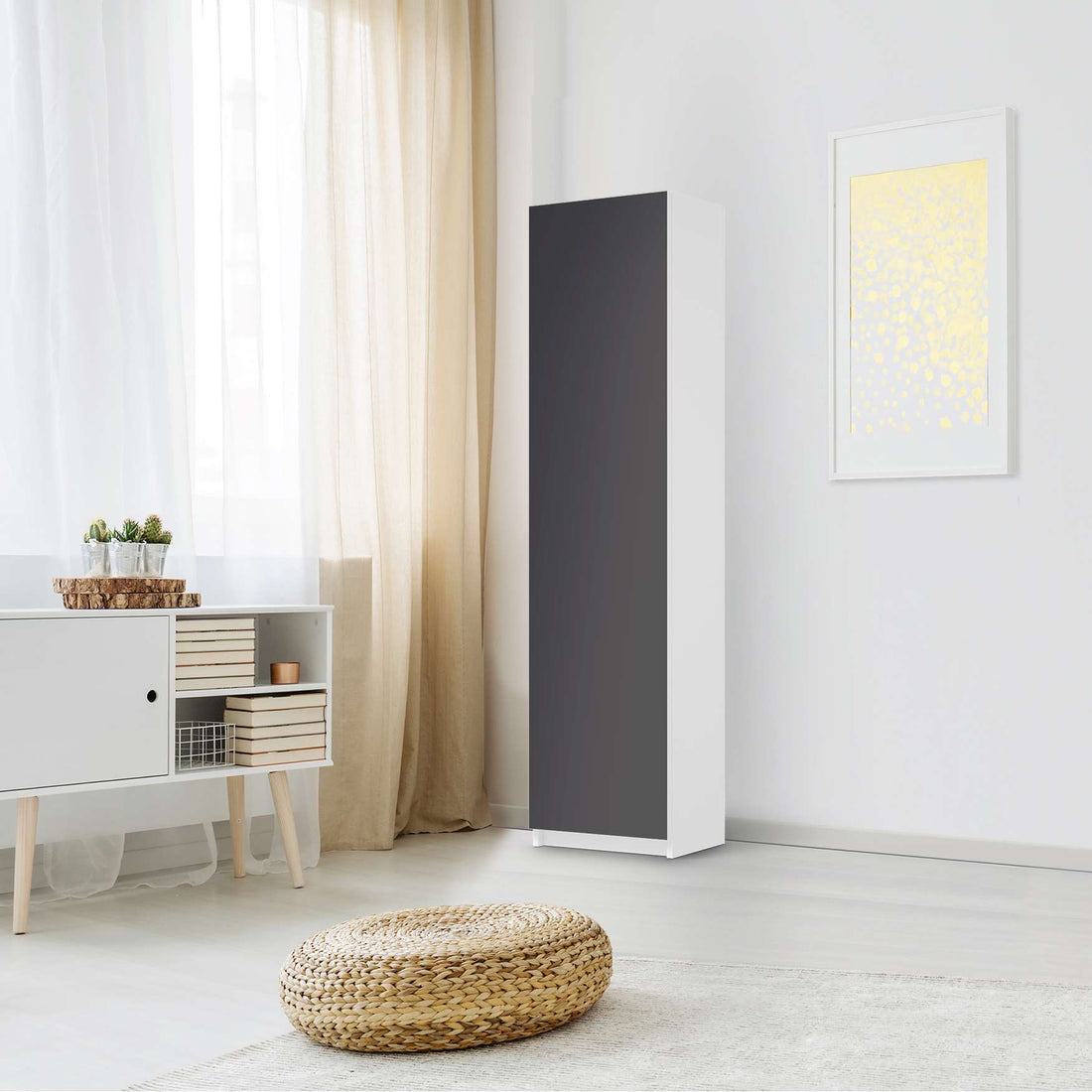 Möbelfolie Grau Dark - IKEA Pax Schrank 201 cm Höhe - 1 Tür - Schlafzimmer