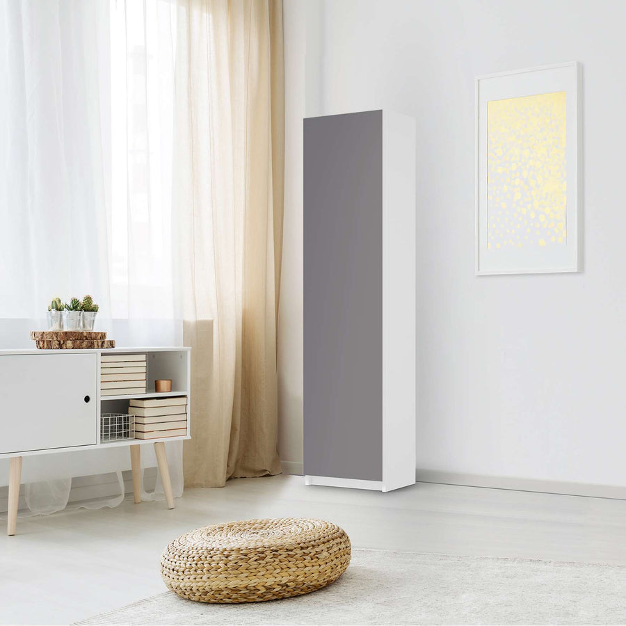 Möbelfolie Grau Light - IKEA Pax Schrank 201 cm Höhe - 1 Tür - Schlafzimmer