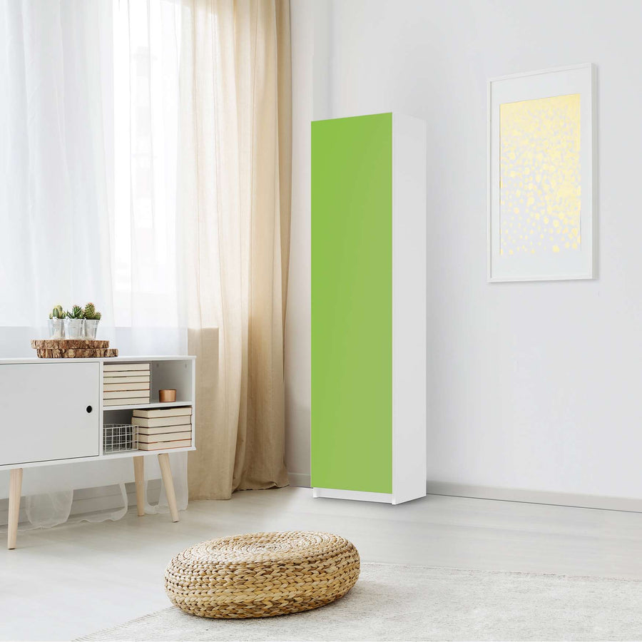 Möbelfolie Hellgrün Dark - IKEA Pax Schrank 201 cm Höhe - 1 Tür - Schlafzimmer