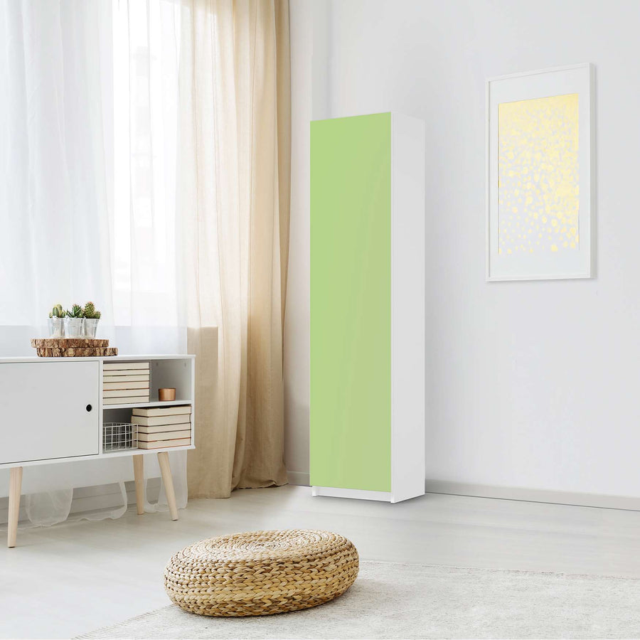 Möbelfolie Hellgrün Light - IKEA Pax Schrank 201 cm Höhe - 1 Tür - Schlafzimmer
